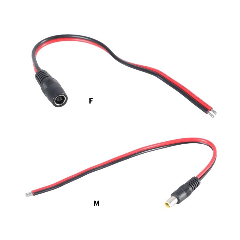 DC7909 Power Pigtails Cable 8mm Male/Female Plug to Bare Wire Open End Repair Cable 14AWG Barrels Power Wire Supply