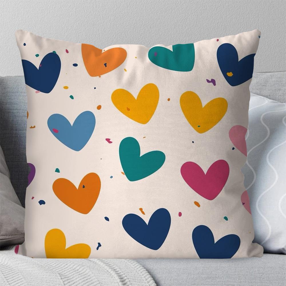 1pc Love Full Screen Cartoon Pillow Case Square Pillow BedroomSofa Leisure Comfort Cushion Car Living Room Home Decoration 40X40