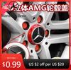Car Sticker 2025 For Benz 4pcs 75mm Black Red Raised Car Styling Wheel Center Cap For Mercedes Benz AMG A0004000900