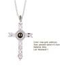 Cross Necklace Shiny Novelty Design Alloy Cross 100 Languages I Love You Projection Necklaces for Daily Dress
