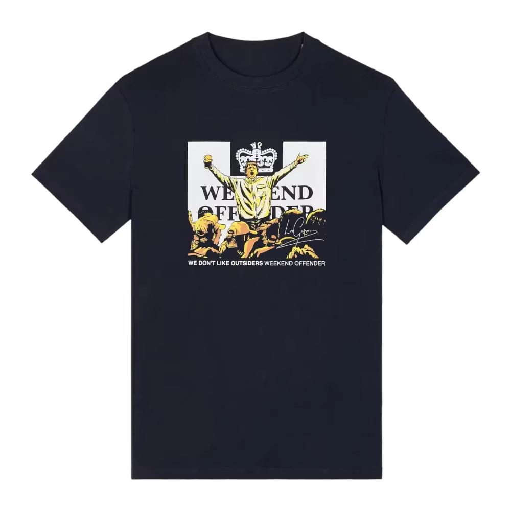 

Weekend Offender Лео Грегори Футболка с графическим принтом Короткий рукав Круглый вырез Хлопок Высококачественная Роскошная Y2k Короткие рукава Классическая 4XL