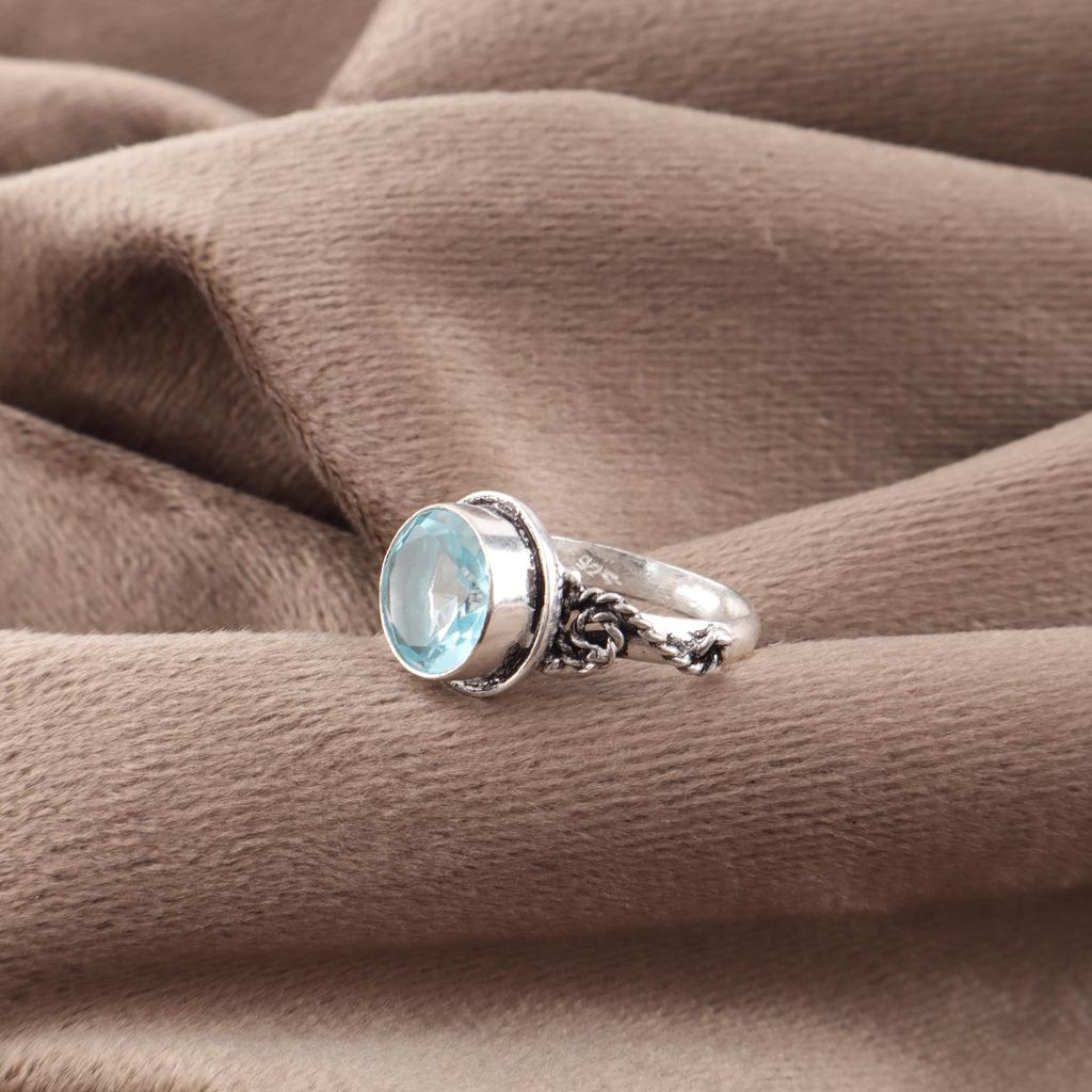 Sky Blue Topaz Gemstone Ring, Handmade Gorgeous Jewelry, 925 Solid Sterling Silver Jewelry, Everyday Ring For Wedding Gift