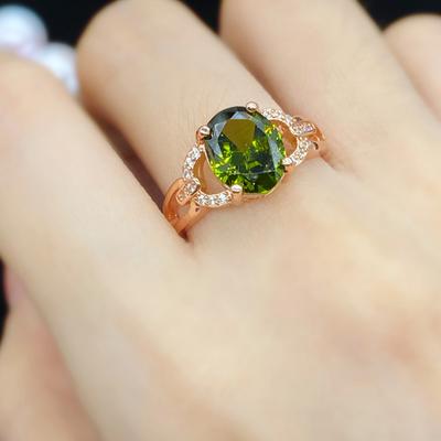 Nuovo temperamento ovale forma verde anelli di apertura per le donne zircone festa di fidanzamento fine splendido regalo di gioielli