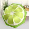 1pc Lime Slice Automatic Umbrella - 8-Rib Portable Folding Black Iron Frame for Outdoor, Beach, Travel, Beach Umbrella,119