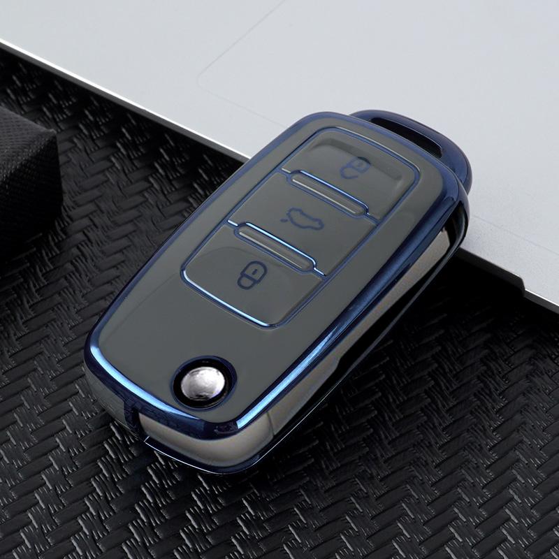 TPU Car Flip Key Cover Case Shell Protector Box Fob For Volkswagen VW Polo Bora Beetle Tiguan Passat B5 B6 B7 Golf EOS Scirocco