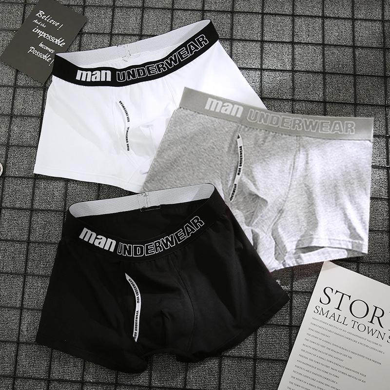 Men's Underwear Men Cotton Underpants Male Comfortable Shorts New Gentleman Solid Fashion Letters Breathable Boxers