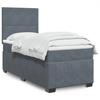 VidaXL Slat Bed Base and Mattress Dark Grey 90x190 Cm Velvet, Bed, Platform Bed, Panel Bed, Furniture of 3293081
