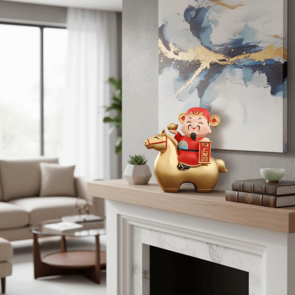 Decorative Ornament Year of The Horse Lucky Treasure God of Wealth Horse Figurines  Living Room