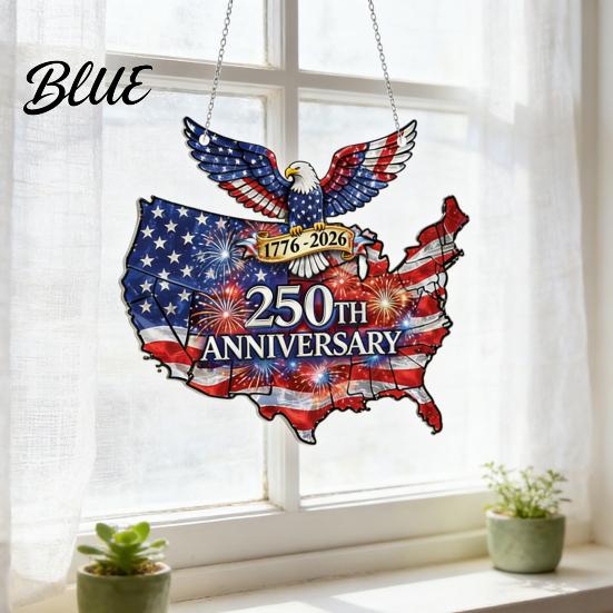 Anniversary Collectible Ornament USA 250th Suncatcher 1776-2026 Acrylic Window Hanging American Eagle Patriotic Decoration Sun Catcher Memorial