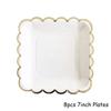 Golden White Disposable Tableware Paper Plates Cups Birthday Baby Shower Decoration Adults Wedding Balloon Set Party Supplies