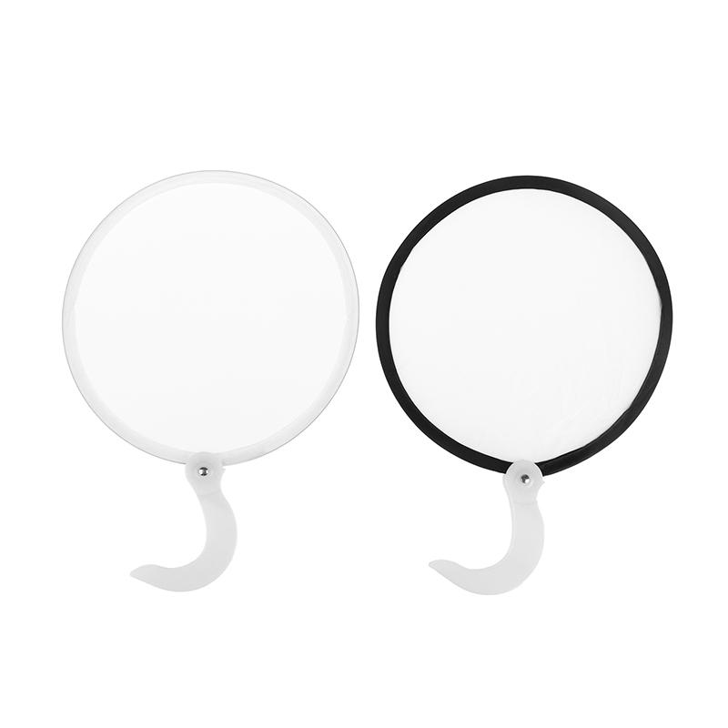 1Pc Portable Foldable Blank Round Fans Simple Summer Mini Handheld Fan Decoration Crafts Diy Dance Painting Decorative Fan