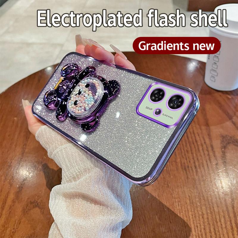 Candy Bear Stand Phone Case For MOTOROLA Moto G14 G24 G54 G84 G82 5G G72 G62 G52 G42 G32 G31 G22 G71S G73 G53 G23 G13 Soft Cover