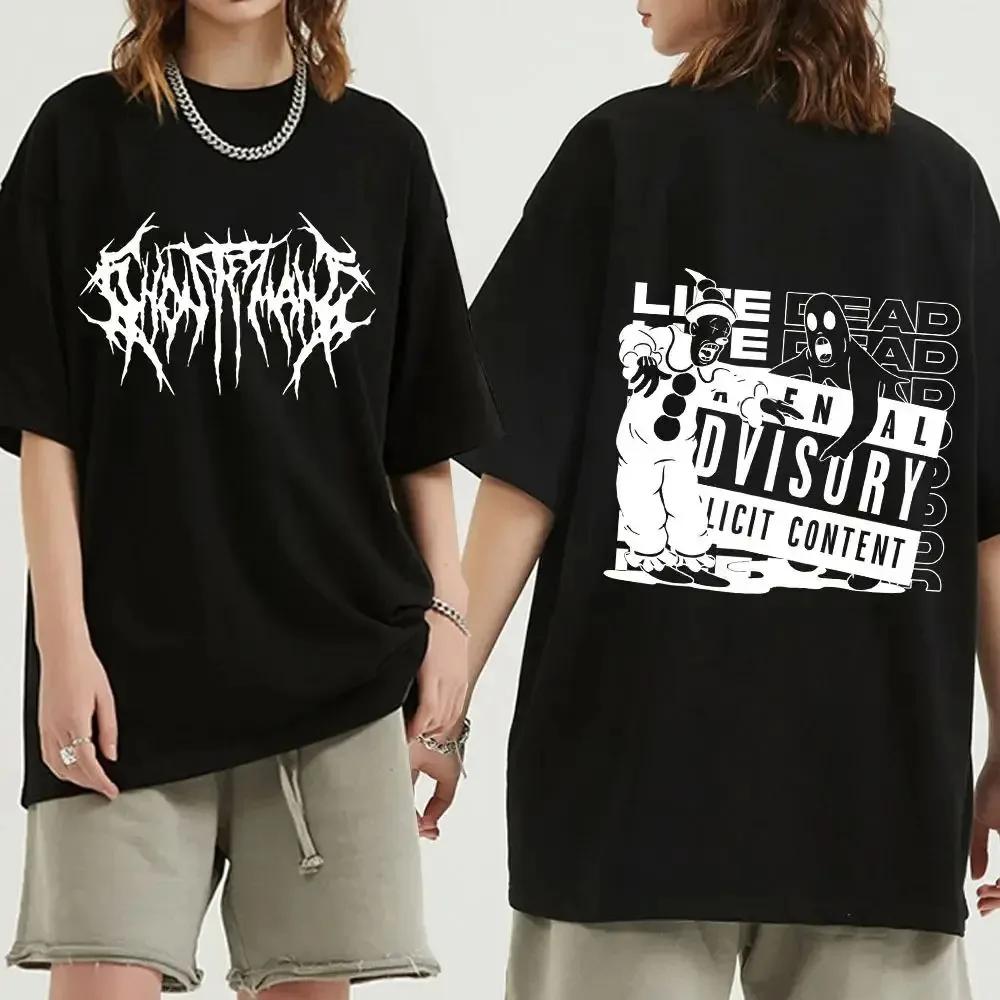 Ghostemane Double Sided Print T-Shirt Oversized Men 100 Cotton Tshirt Fashion Women Hip Hop Metal Gothic Rock T Shirt Streetwear
