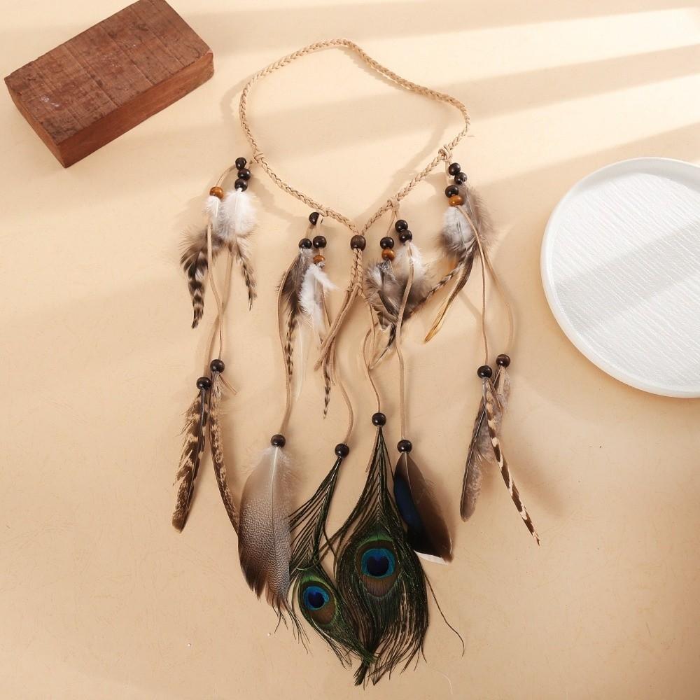 Cascading Tassels Bohemian Tassel Headband Tribal Feather Hair Extensions Spiritual Retreat Wear