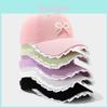 Street Style Baseball Cap With Lace Edge And Pearl Bow For Summer Sun Protection