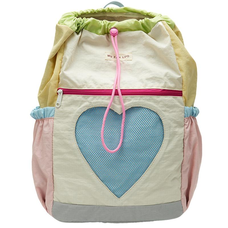 Creative backpack 2025 new Korean contrasting color girl light travel backpack outdoor sports student schoolbag tide