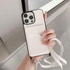 Lychee Pattern Crossbody Card Holder Case for iPhone 14 Pro Max, 15, and 16 Pro