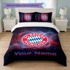 Bayern Munich Custom Name Text Bedding Set 1 Duvet Cover+2 Pillowcases Soccer Logo Personalized Gift For Special Occasion Bedroom Decor