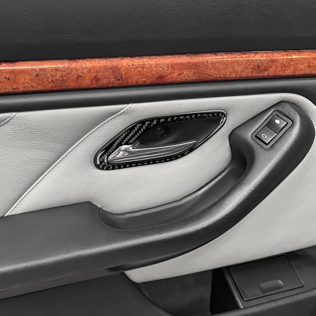 Carbon Fiber Door Handle Frame Cover Trim for BMW E39 1998-2003 Interior Sticker