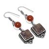 Natural Purple Sunstone, Carnelian 925 Sterling Silver Earring 2.05" l5Q33