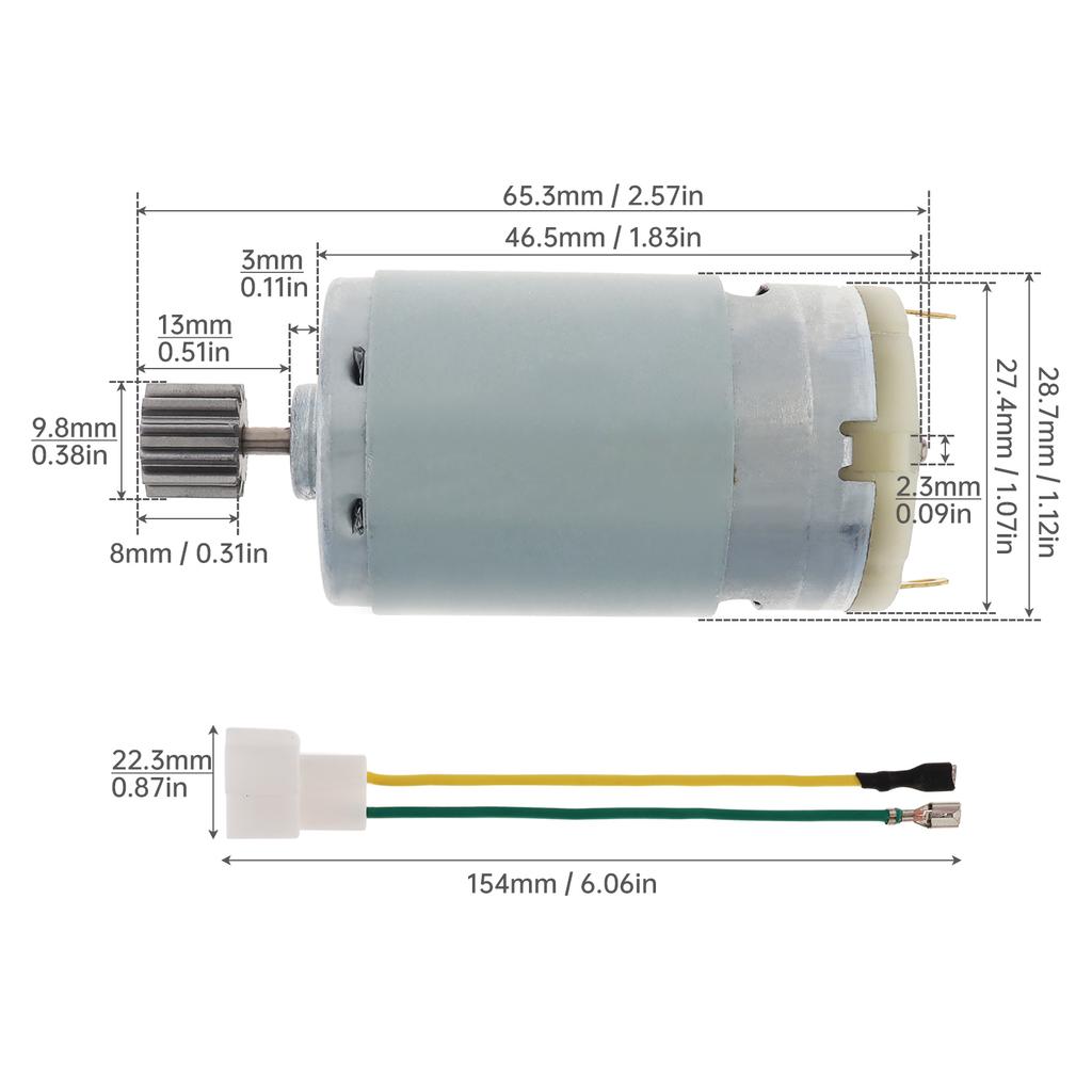 R390 12 Teeth DC Motor 6V 12V 12000-20000RPM High Speed Electric Motor for Remote Control Car, Kids Ride On Car SUV Parts