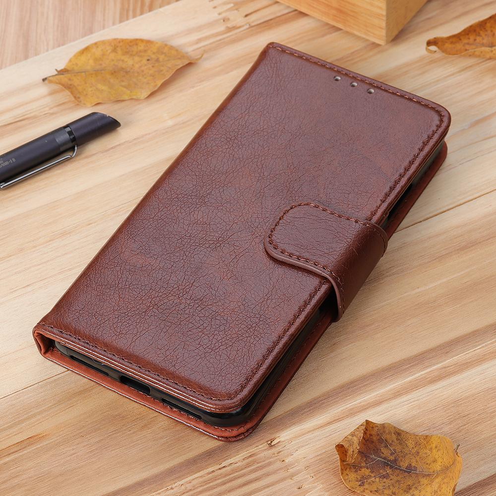 For Xiaomi Redmi Note 12 4G Split Leather Nappa Texture Phone Case Stand Wallet Phone Cover