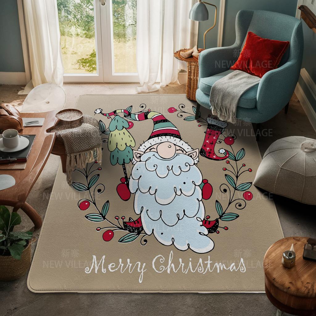 House Entrance Carpet Home Door Mat Living Room Bath Foot Bathroom Non-slip Water Absorption Rugs Bath Merry Christmas Winter