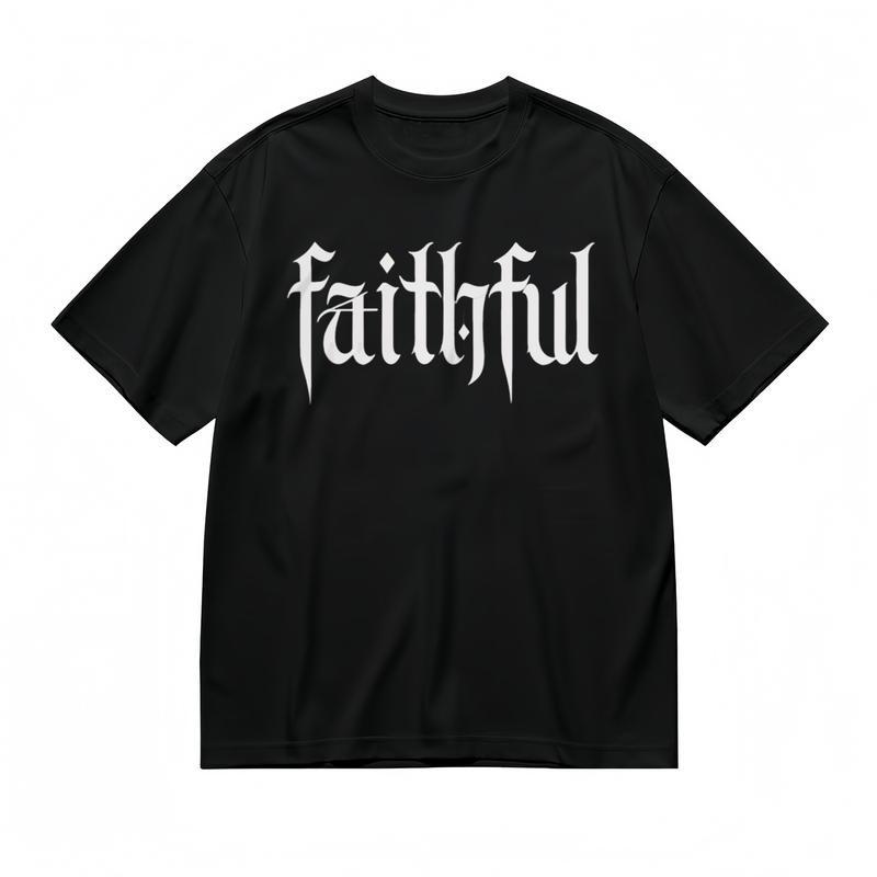 Women's Comfy Slight Stretch Breathable Classic T-Shirt FAITHFUL Printed Tee