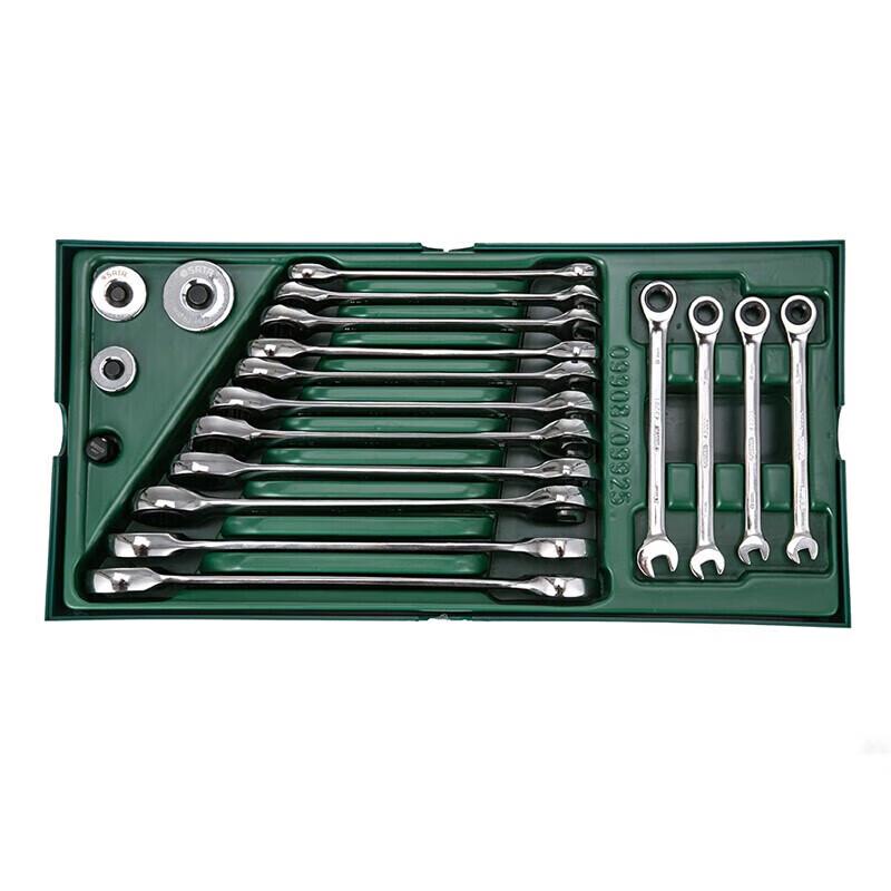 SATA 19-Piece Fully Polished Ratcheting Combination Wrench Set