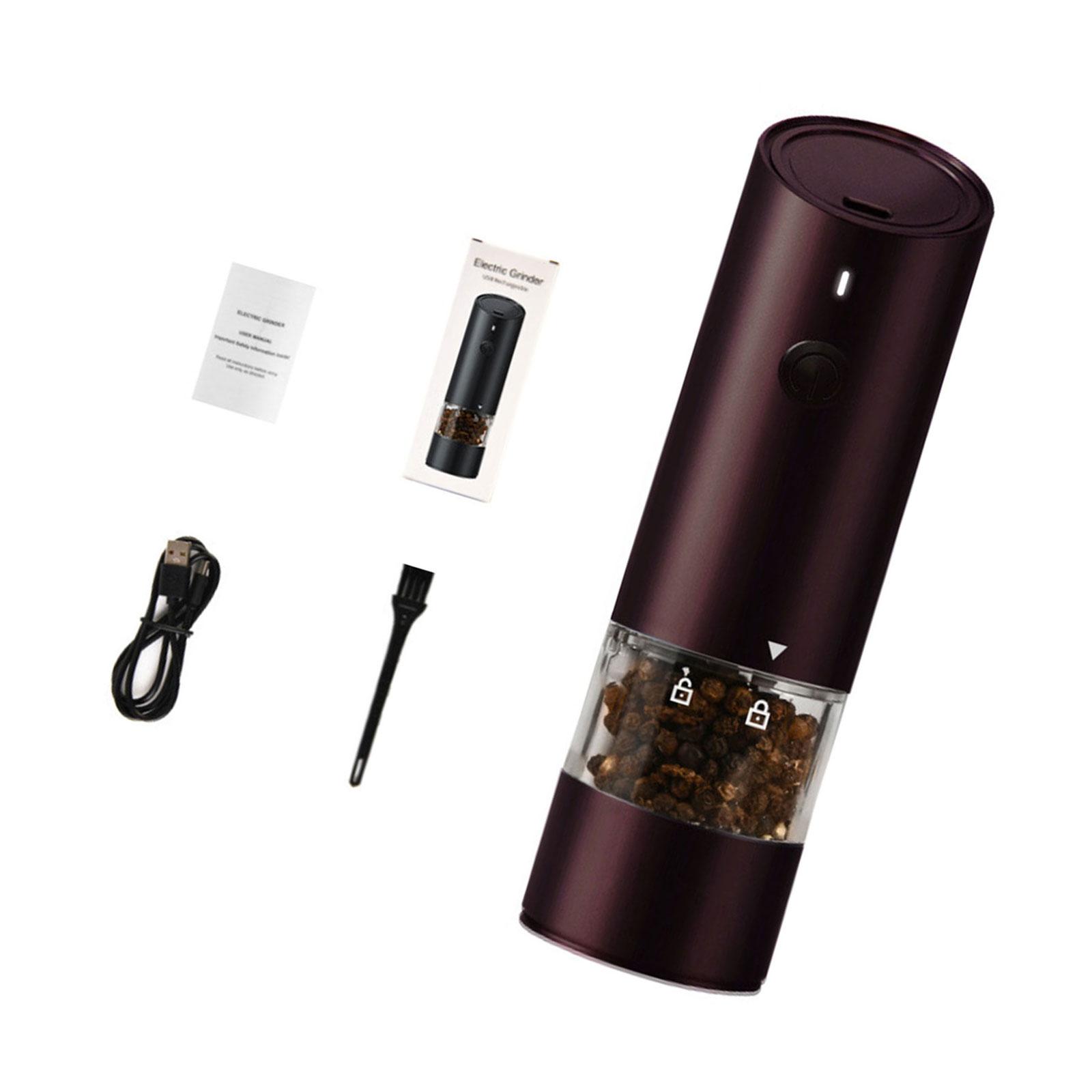 

Электрическая мельница для специй для барбекю со светодиодной подсветкой. Мельница для перца с зарядкой от USB для любителей кулинарии. Кухонные принадлежности. вино красного