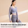 Nuodingxiu Cooling Mesh Yoga Sports Top with Built-in Bra