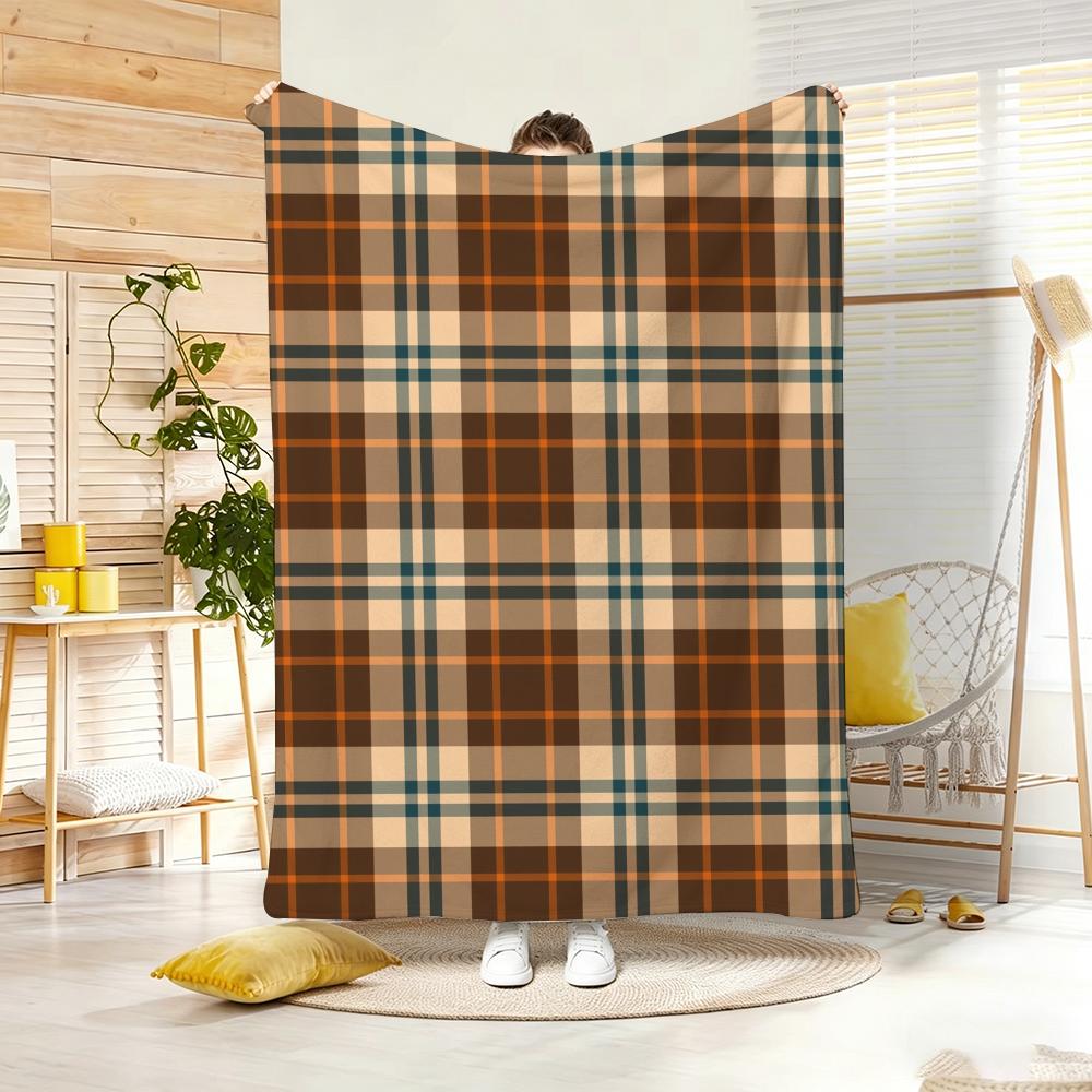 chubby PPlaid Throw Lightweight g Flannel Blanket Soft Skinfriendly for Summer Cooling