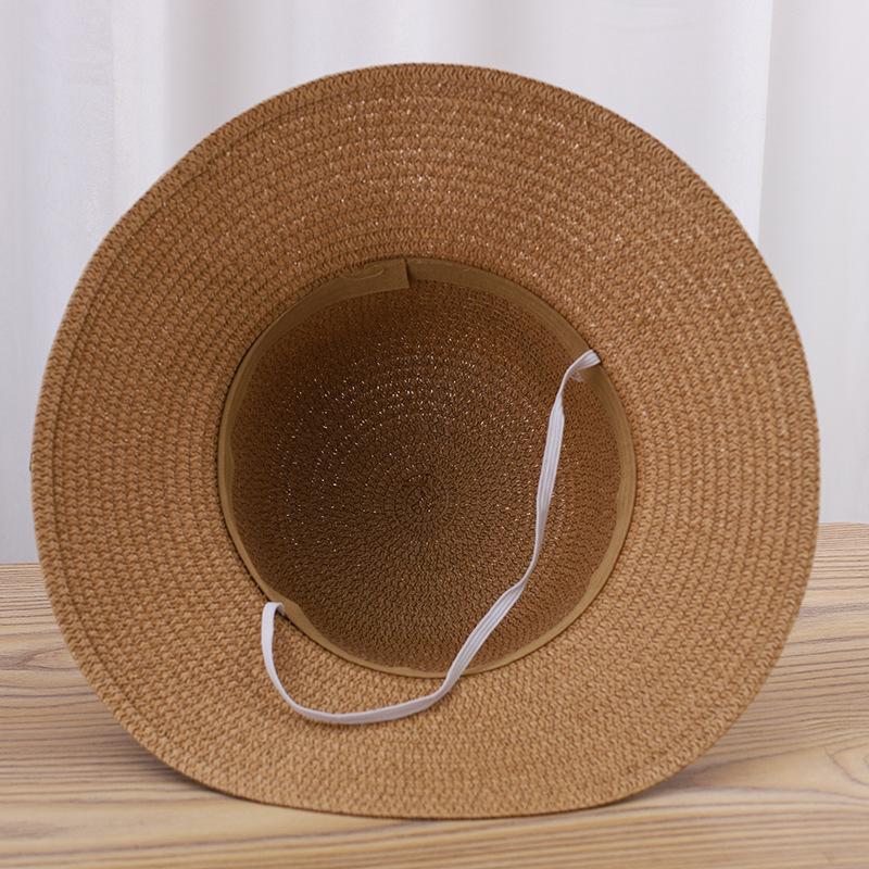 Cappello Estivo da Donna in Paglia Cappello da Sole alla Moda Marca Moda Fiocco Cappello da Sole Pieghevole Copri Viso Solare Cappello a Bordo Largo