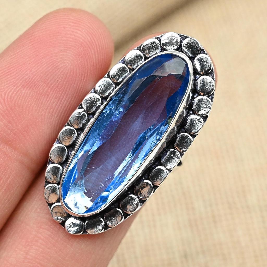 Unbelievable Tanzanite Gemstone 925 Sterling Silver Handmade Ring Gift Jewelry