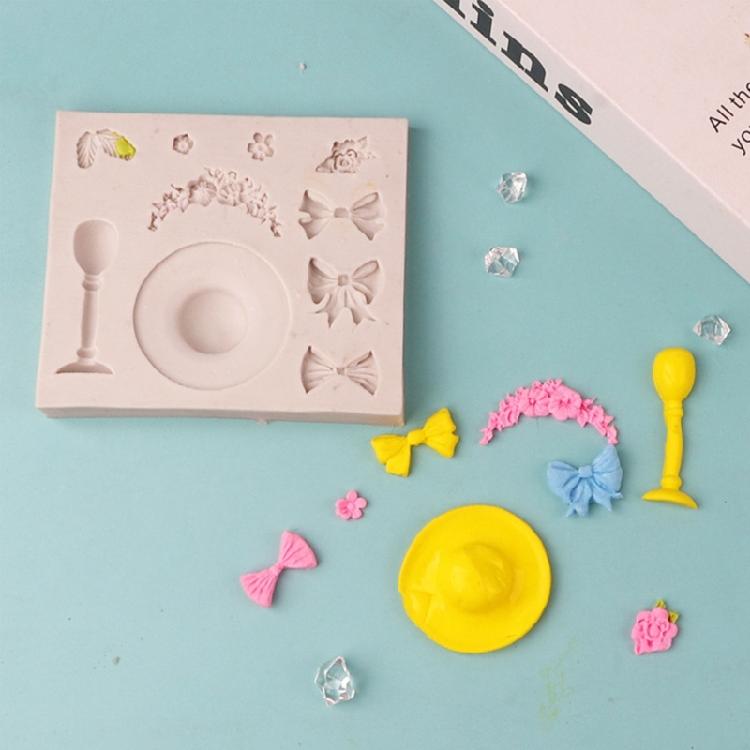 Hat Bowknot Flower Silicone Mold Fondant Mould Baking DIY Supplies Nonstick
