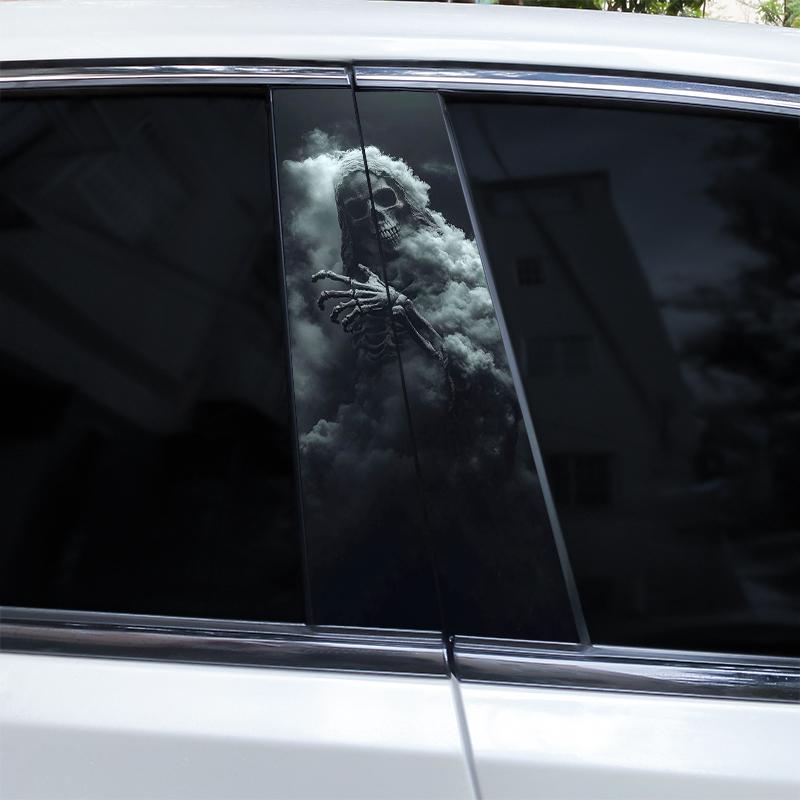 2 Stück Sensenmann Aufkleber Auto B-Säulen Aufkleber DIY Vinyl Wasserdicht Auto Türsäulen Aufkleber Geeignet für die meisten Auto-Mittelpfosten