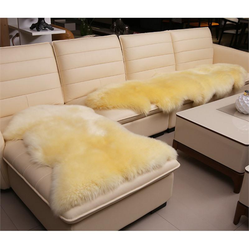 Modern Minimalist Sheepskin Wool Rug – Living Room, Bedroom, Bedside & Sofa Cushion