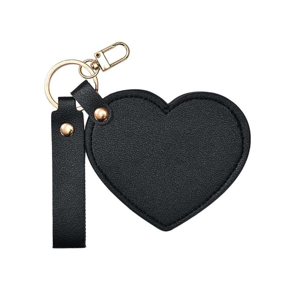 Rotate Small Mirror Love Heart Makeup Mirror Korean Style Colorful Love Keychain  Women