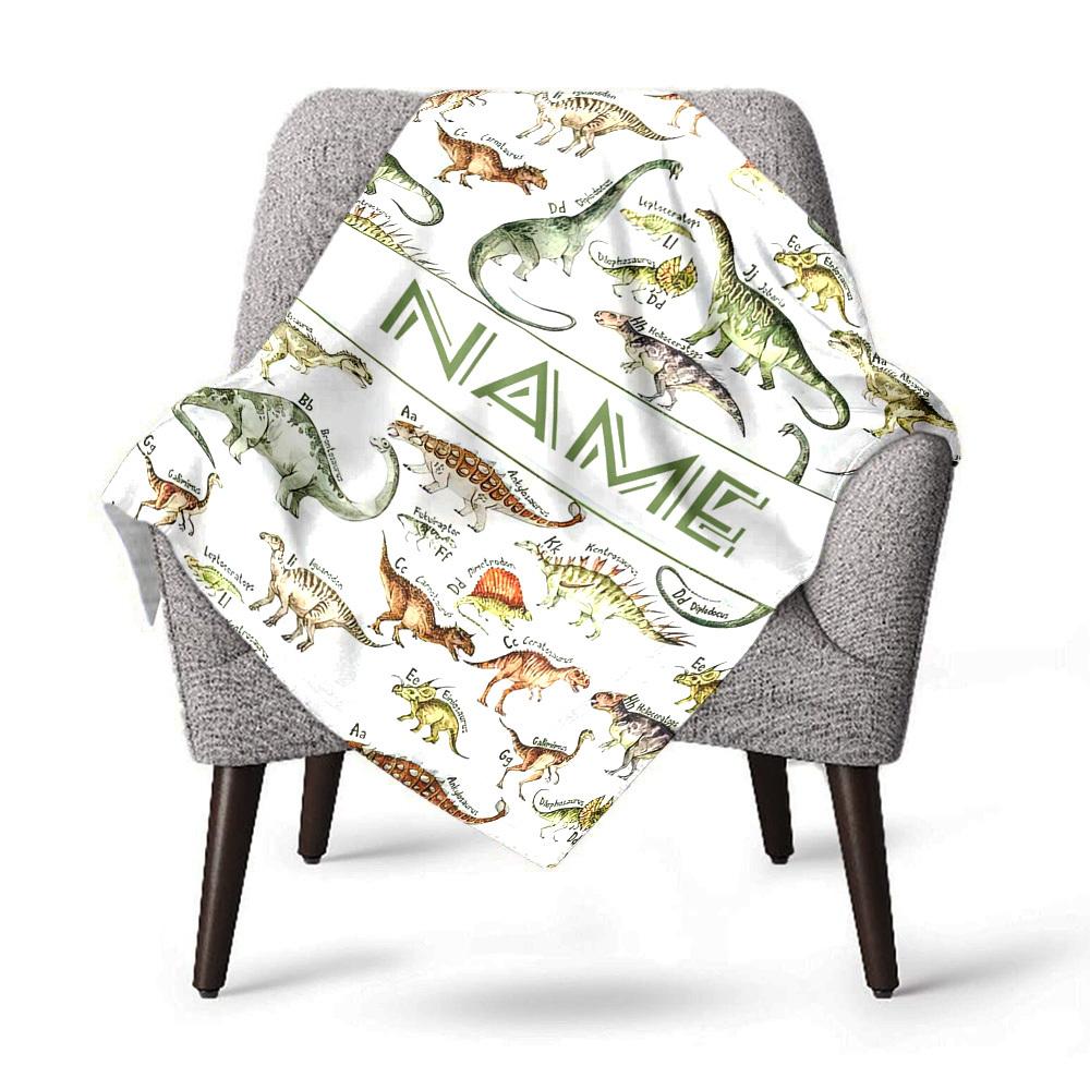 Dinosaur Pattern Home Customize Your Name Blankets Comfortable Soft Lightweight Allseason Multipurpose Blanket For Picnics Sofas Offices Beds Living