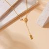 Gold Plated Stainless Steel Heart Shell Ot Toggle Pendant Necklace for Women