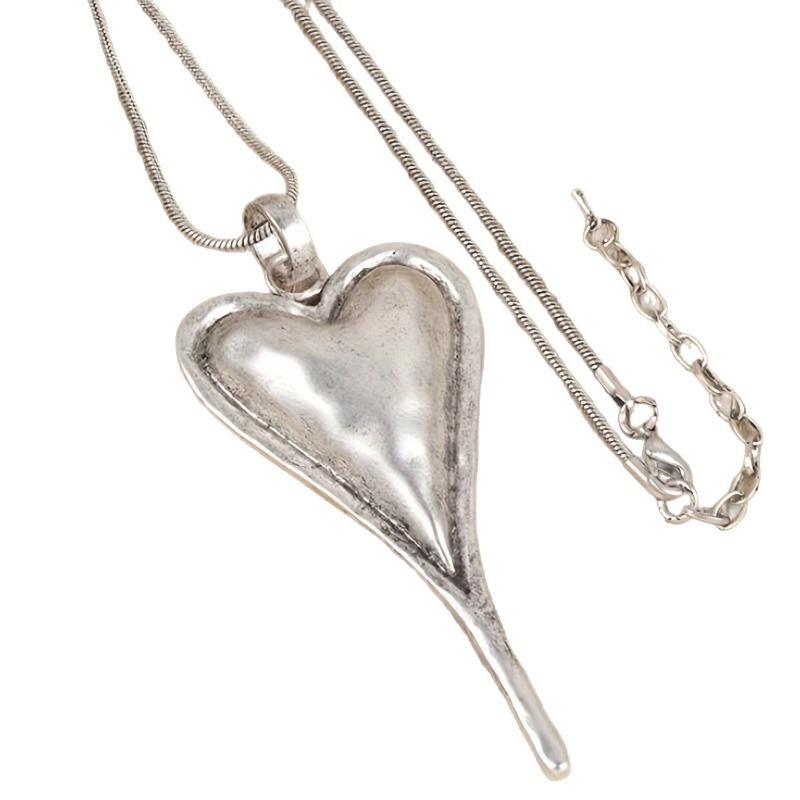 Lady Irregular Heart-shaped Pendant Necklace - Retro Women's Jewelry
