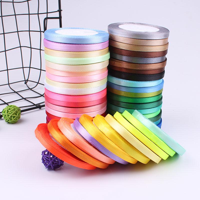 22 Meters (25 Yards) Silk Satin Ribbon 1/4" (6mm) Party Home Wedding Decoration Gift Wrapping Christmas New Year DIY Material