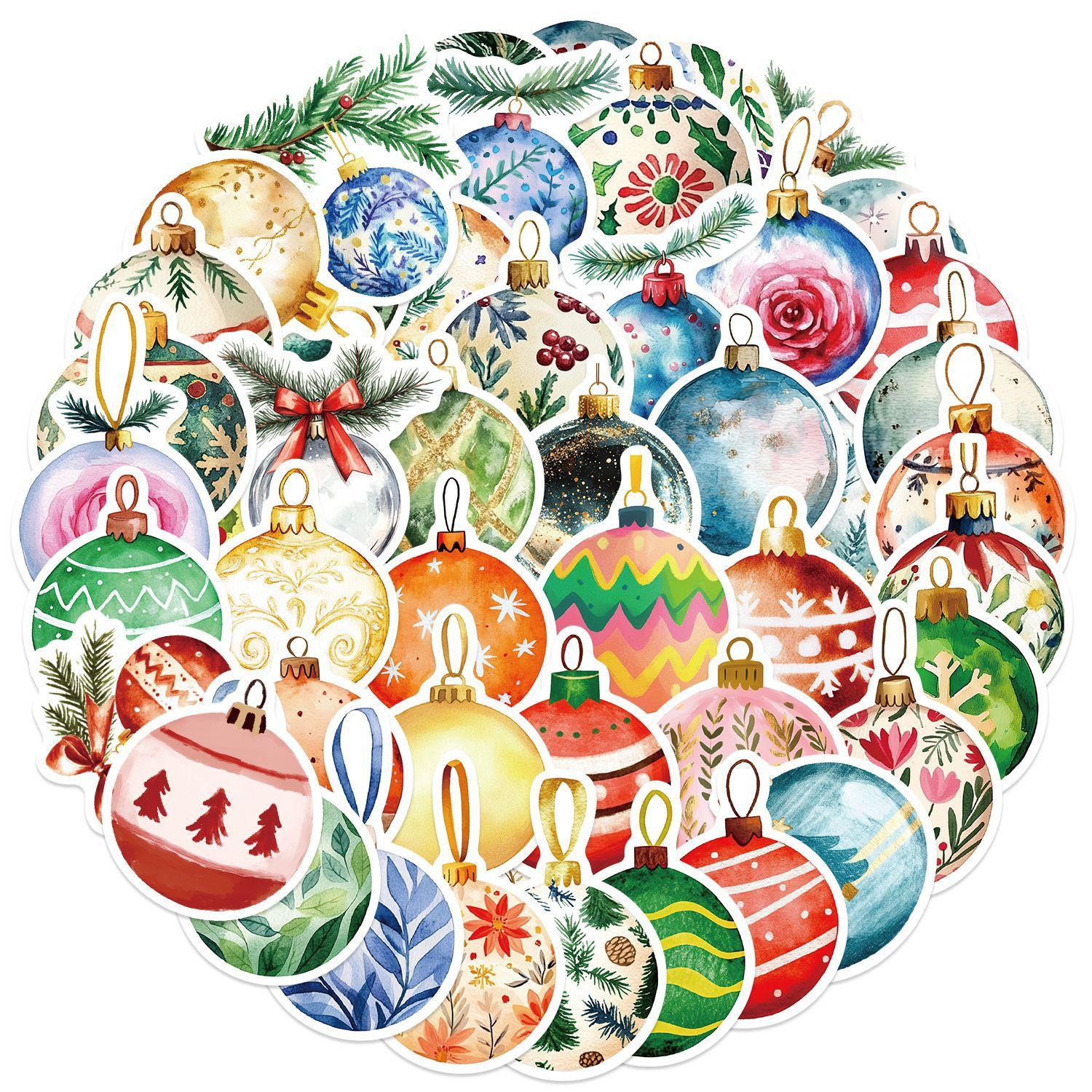 

56 Мультяшные Рождественские Шары Граффити Наклейки Украшают Гитару Блокнот Чемодан DIY Водонепроницаемые