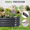 3Pcs Galvanized Raised Garden Bed Kit Outdoor Metal Raised Garden Beds for Vegetables Rust-Resistant Easy Assembly 4x2x1ft Oval