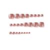 24pcs Girls Square Short White Edge Fake Toenails French Full Cover