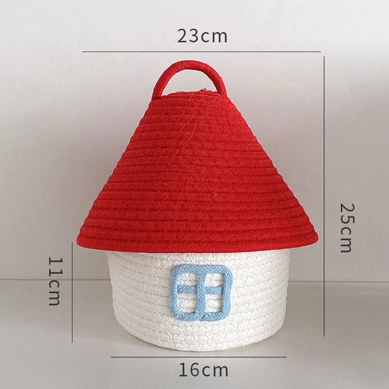 Woven Storage Basket with Lid for Bedroom Snacks and Sundries