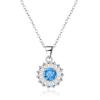 S925 Sterling Silver December Birthstone 12 Color Birthstone Necklace Women'S Pendant