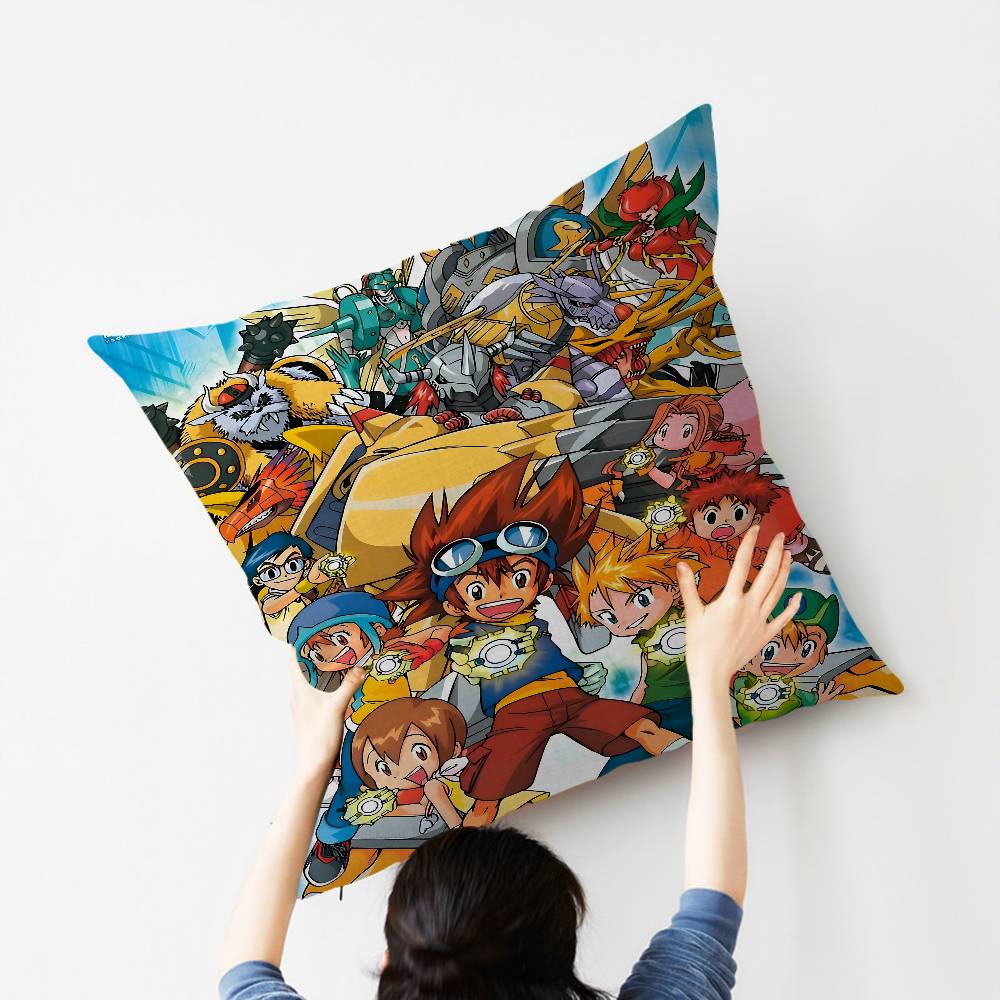Anime D-Digimon A-Adventure Cushion Cover Inches Farmhouse Decor Home Throw Pillow Covers For Couch Decorations