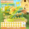 New Cute Refueling Duck Climbing Stairs Acousto-Optic Electric Series Duckling Rotating Slide Track Interactive Children'S Gifs