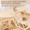 3Pcs Hamster Wooden Ladder Platform with Ramp Tunnel Shelter Hamster Climbing Toy Small Pets Stairs Toy Mice Cage Accessories
